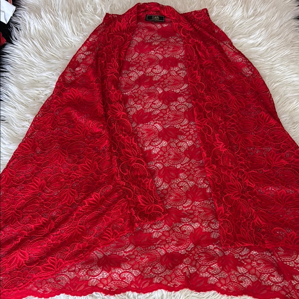 L&B Red Lace Robe
